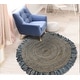 preview thumbnail 8 of 13, LR Home Organic Jute Braided Area Rug, Denim Blue and Natural