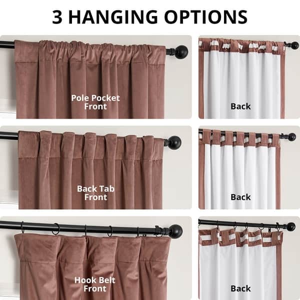 dimension image slide 14 of 21, Exclusive Fabrics Heritage Plush Velvet Room Darkening Curtains (1 Panel) Luxury Velvet Curtains for Bedroom & Living Room.