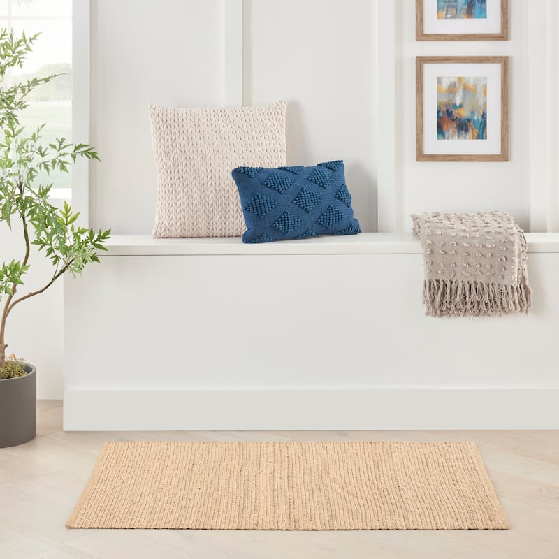Nourison Natural Jute Indoor only Solid Area Rug