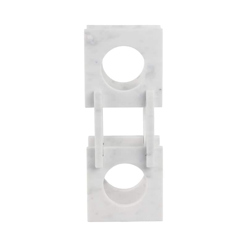 Stone Storage Organizer Decorative Modern Home Office - 16" White - 16.0"