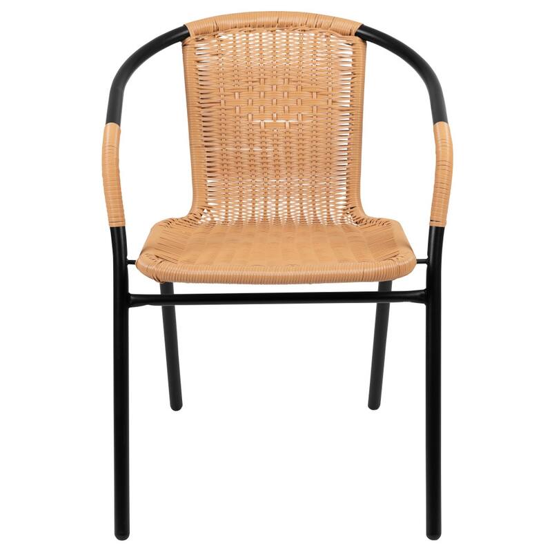 2 Pack Rattan Indoor-Outdoor Restaurant Stack Chair