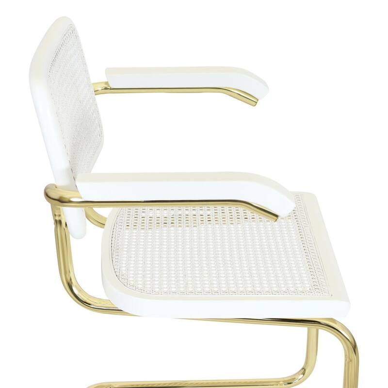 Breuer Chair Company Marcel Breuer Cesca Cane Cantilever Armchair Arm Chair w/ Brass Steel Frame (Various Wood & Cane Colors)