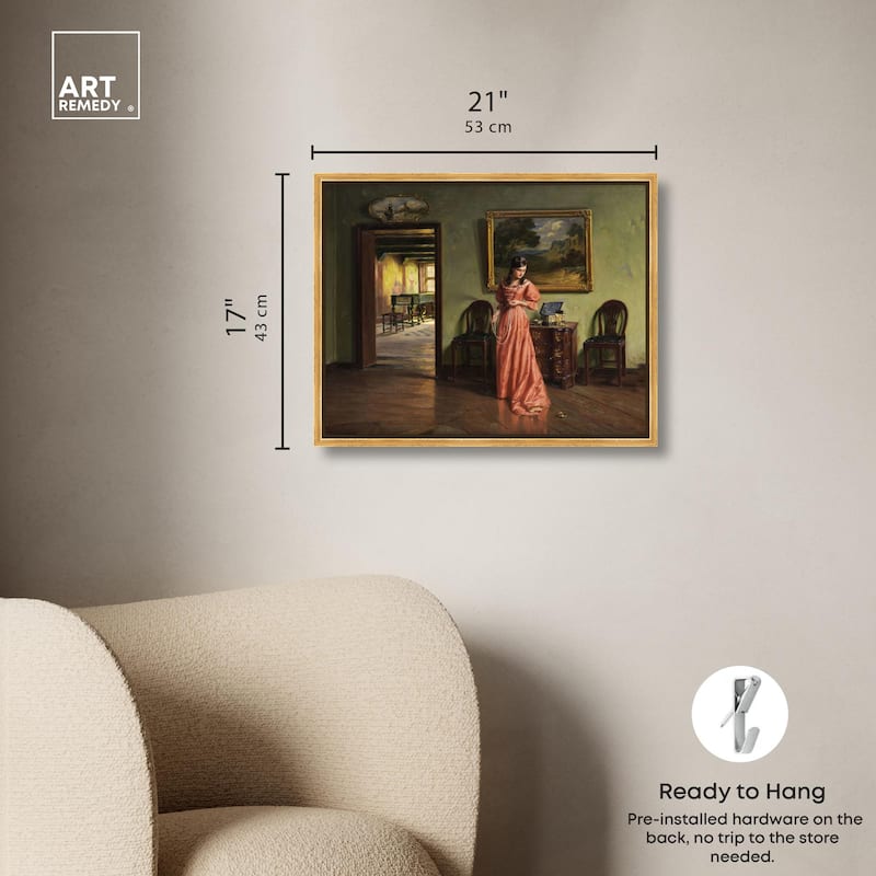 Woman and the Necklace Canvas by Art Remedy