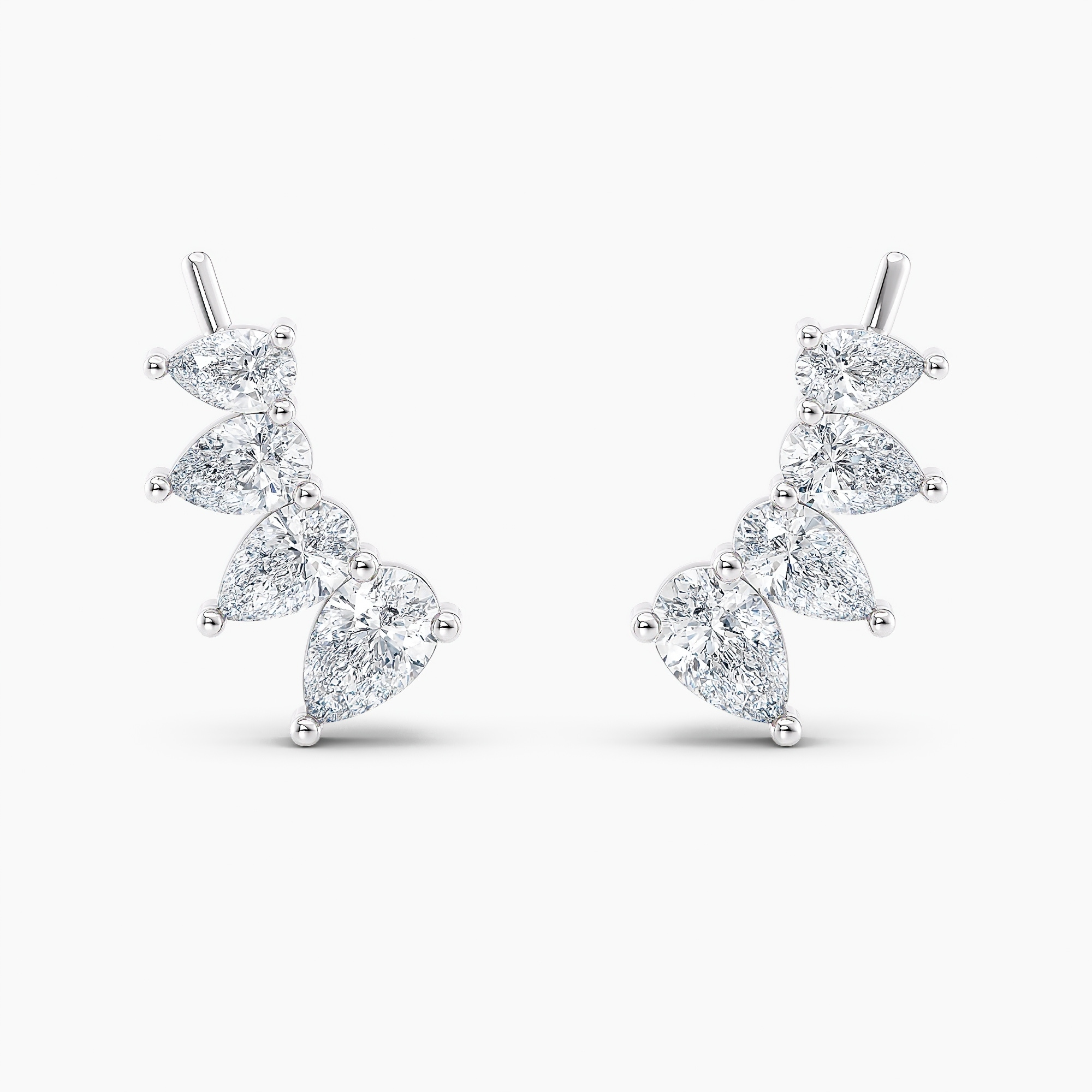 Auriya 1 1/4ctw Pear Lab Grown Diamond Climber Earrings 14-karat Gold (E-F, VS1-VS2)