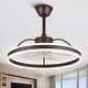 preview thumbnail 86 of 118, 20"/24"/72" Oaks Aura Cotti Low Profile Dimmable Smart Ceiling Fan with Lights 6-Speed Flush Mount Modern Remote Downrod - 24inch-Coffee
