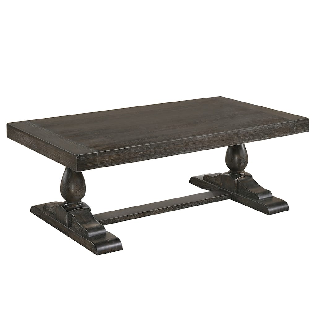 HomeStock 18 in.H Driftwood Coffee Table - Dove Gray Finish, Modern Wood Accent Table for Living Room Piece
