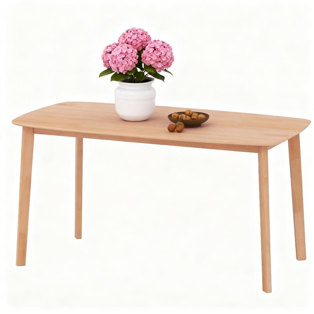 Dining Table for 4 People, Wood Kitchen Table with Wood-Effect Top