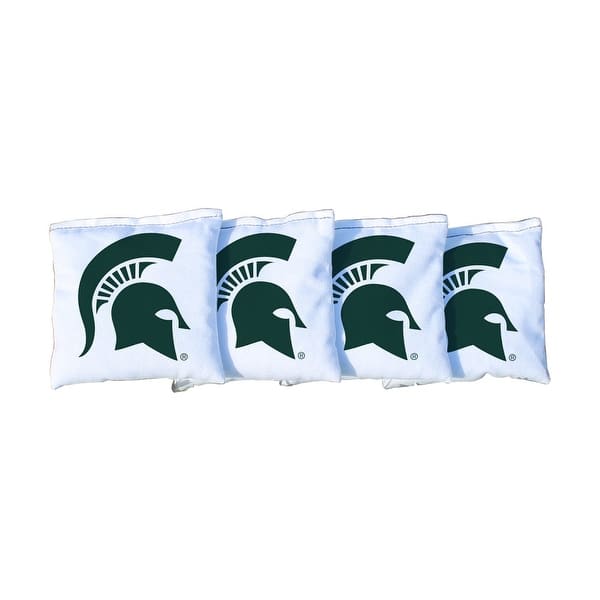 slide 2 of 3, Michigan State Spartans White Cornhole Bags All-Weather Resin Filled