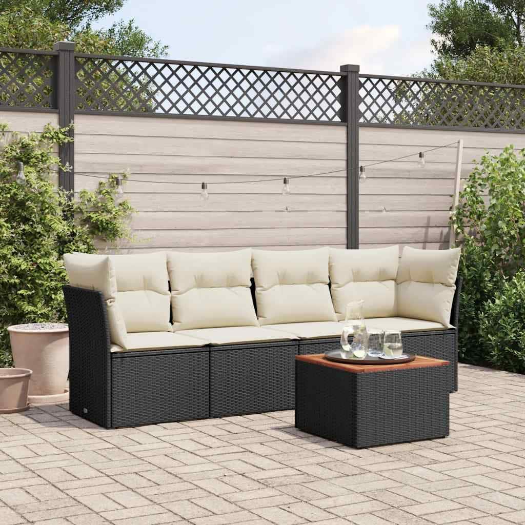 vidaXL Garden Sofa Set Black Poly Rattan Large Modular Garden Sofa Set - 24.4 x 24.4 x 27.2