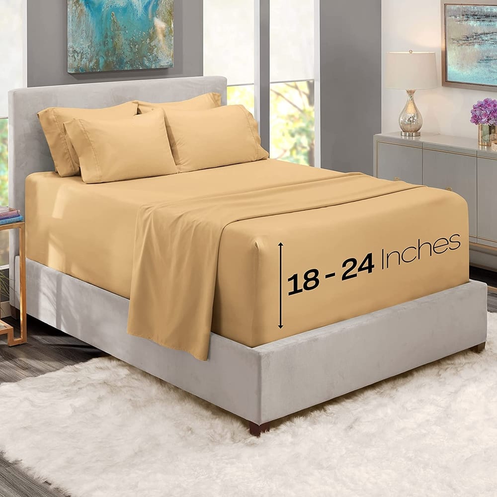 Empyrean Bedding 18"-24" Extra Deep Pocket Sheets Set - Ultra Soft Luxury Bed Sheet Set