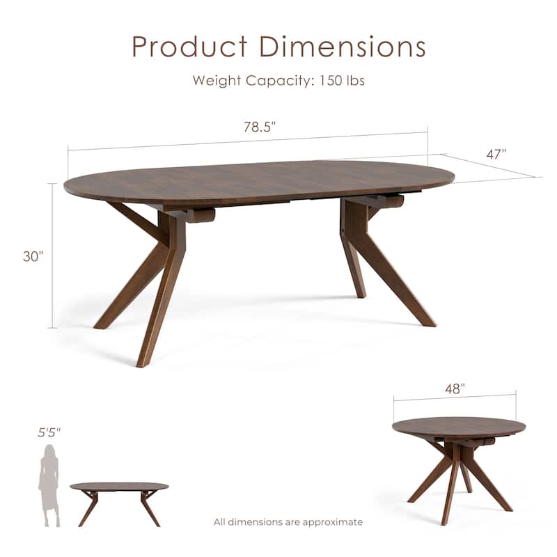 Furniture of America Abigail V Mid-Century Modern Walnut Handfinished Extendable 79-inch Dining Table with Butterfly Leaf