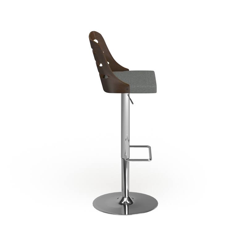 Carson Carrington Oglala Mid-century Modern Walnut Finished Adjustable Bar Stool