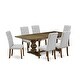 preview thumbnail 17 of 44, 7-Pc Kitchen Dinning Set with Rectangle Table and Parson Chairs - Distressed Jacobean Finish (Color Option)