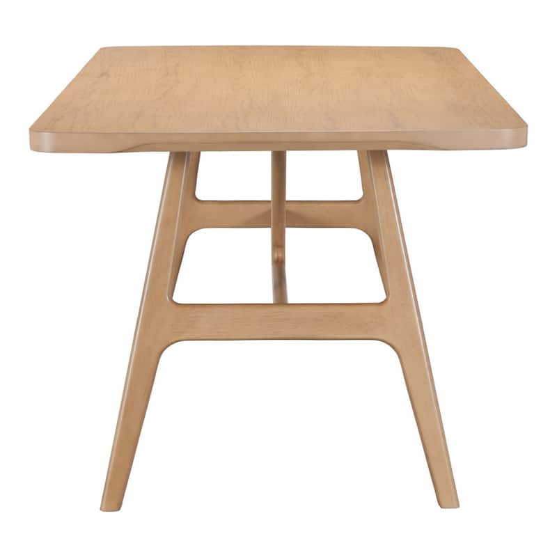 HomeRoots 63" Natural Solid Wood Trestle Base Dining Table - 63.00 in. x 29.50 in. x 36.00 in.
