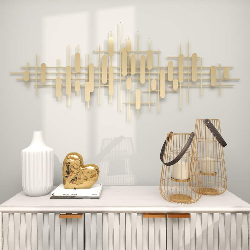 Metal Geometric Geometric Layered Home Wall Decor - Gold - CosmoLiving by Cosmopolitan