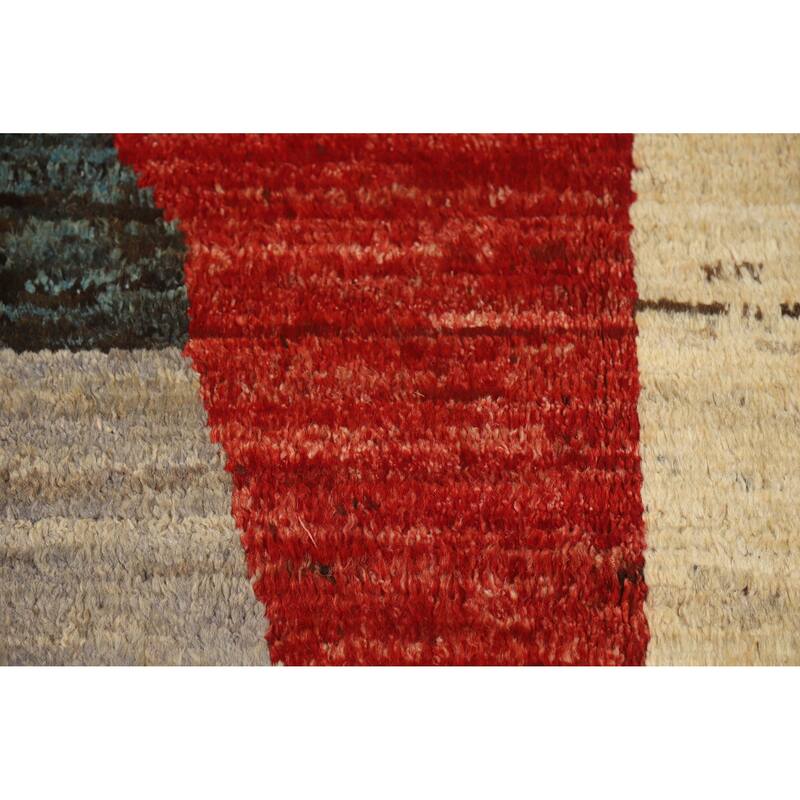 Abstract Moroccan Oriental Area Rug Handmade Wool Carpet - 7'3" x 9'8"