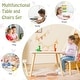preview thumbnail 5 of 13, Kids Table and Chair Set, 3 Pcs Wooden Play Table and 2 Cute Rabbit Chairs, Solid Wood Legs, Space-Saving