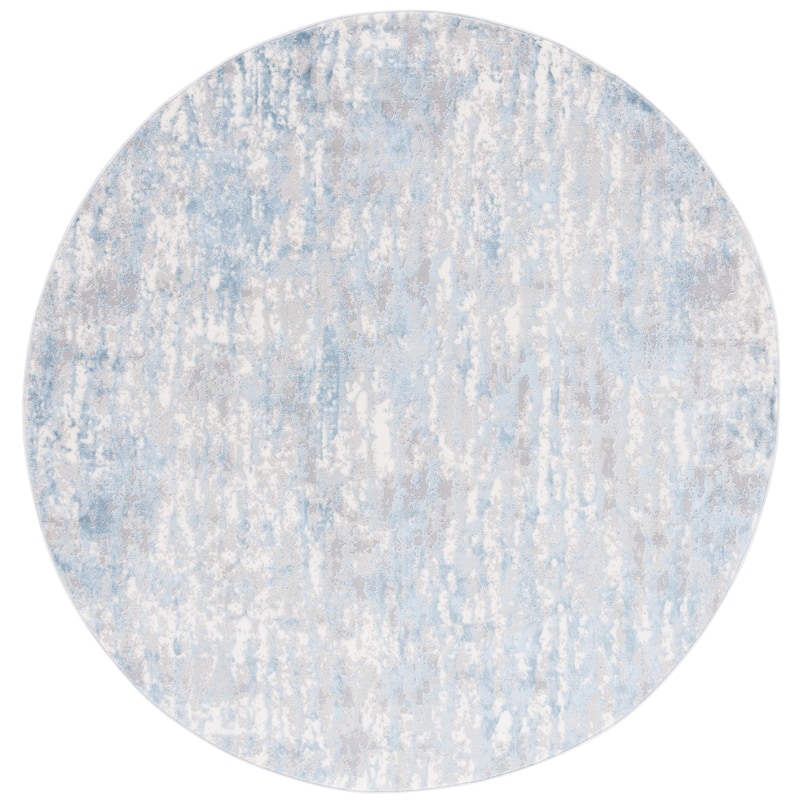 SAFAVIEH Lagoon Priama Modern Abstract Rug - 6'7" Round - Blue/Grey