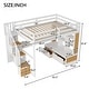 preview thumbnail 4 of 17, Full Loft Bed with Desk and Shelves, Two Built-in Drawers & Storage Staircase, Natural