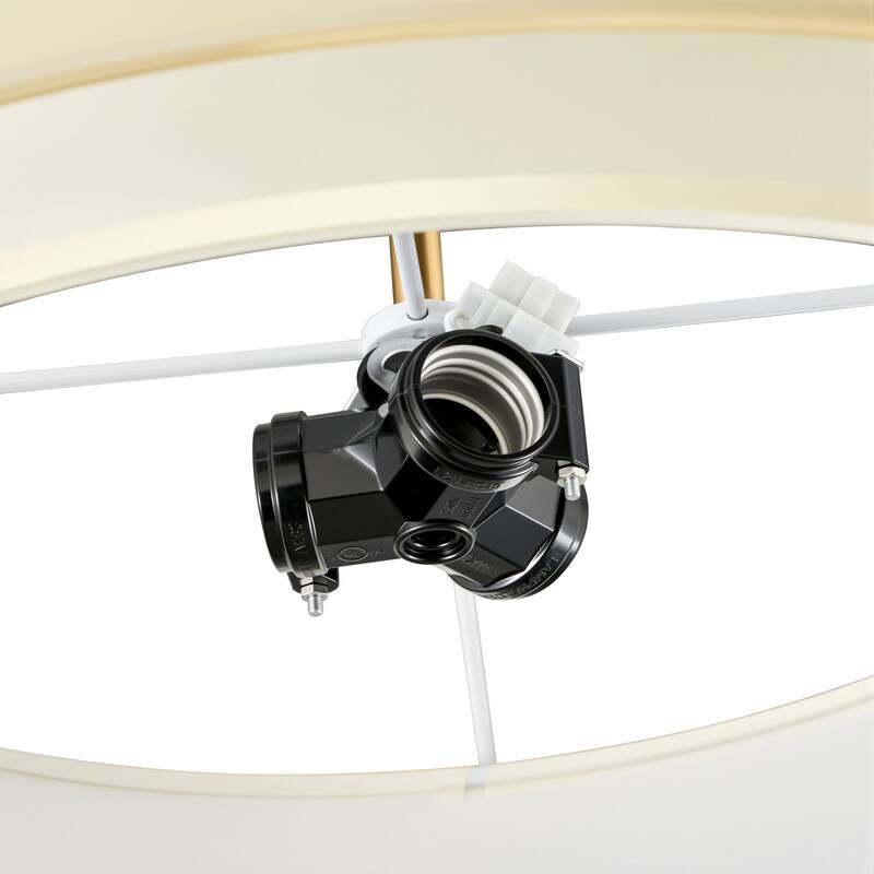 CO-Z 3-Light Antique Bronze Double Drum Pendant Chandelier