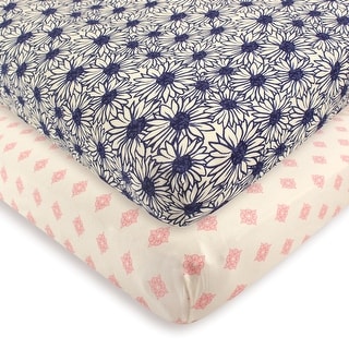Touched by Nature Baby Girl Organic Cotton Crib Sheet, Daisy, One Size - Daisy - One Size