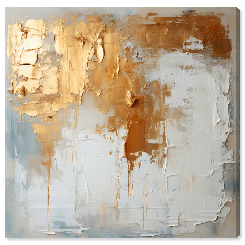 Wynwood Studio Canvas Abstract Gold Pouring from Heaven Gold and Metallic Gold Glam Wall Art Canvas Print