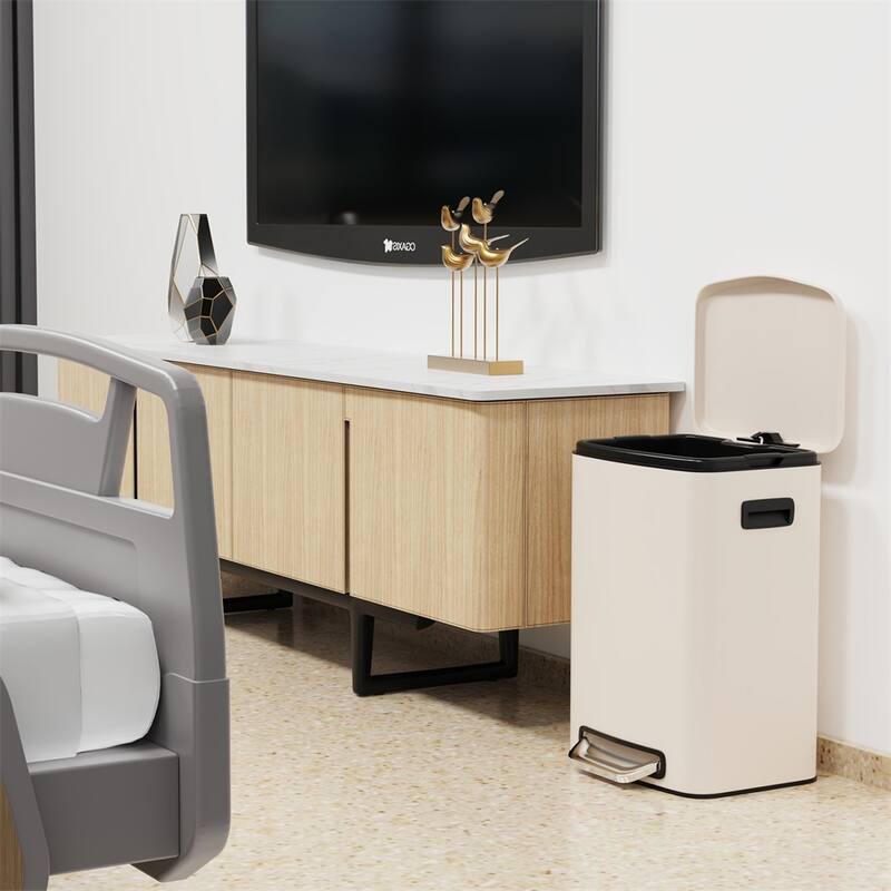 13 Gallon 50L Foot Pedal Operated Soft Close Trash Can Bustbin