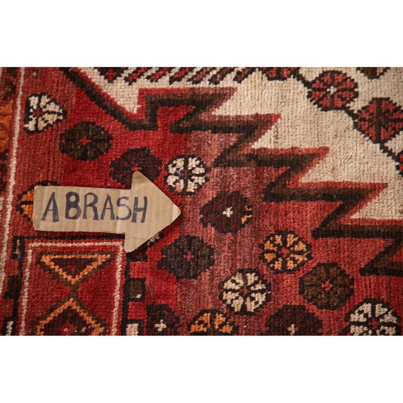 Tribal Qashqai Persian Vintage Area Rug Handmade Wool Carpet - 4'0"x 7'2"