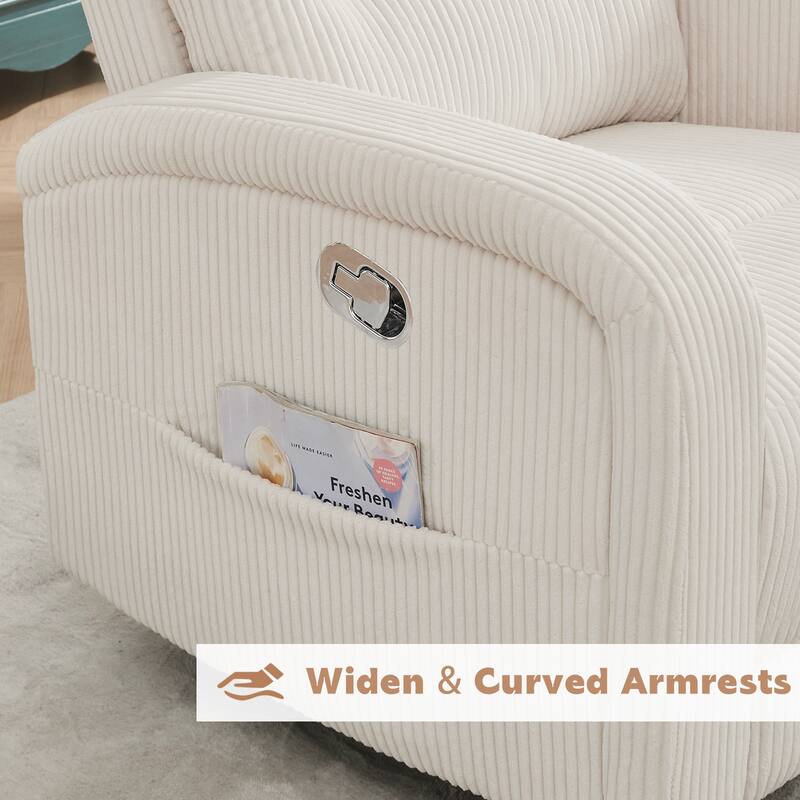 Aemeios Faux Leather Swivel Glider Rocker Manual Recliner