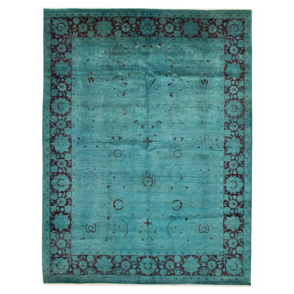ECARPETGALLERY Hand-knotted Vibrance Turquoise Wool Rug - 9'1 x 11'10