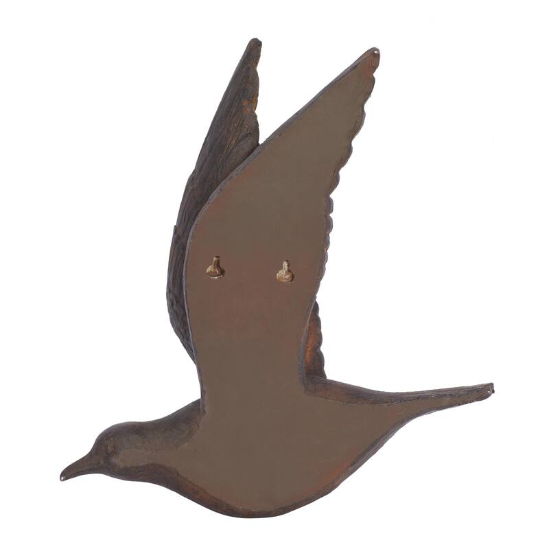 Polystone Bird Distressed 3D Floating Home Wall Decor - Set of 3 Dark Brown, Silver, Gold - Roche River Decor