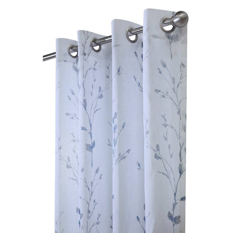 Primavera Faux Linen Grommet Semi-Sheer Curtain Panel by Habitat