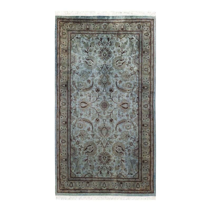 Overton Hand Knotted Wool Vintage Inspired Modern Contemporary Overdyed Gray Area Rug - 3' 1" x 5' 5"