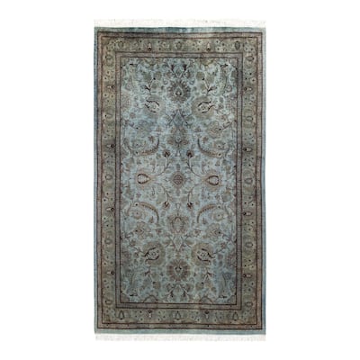 Overton Hand Knotted Wool Vintage Inspired Modern Contemporary Overdyed Gray Area Rug - 3' 1" x 5' 5"