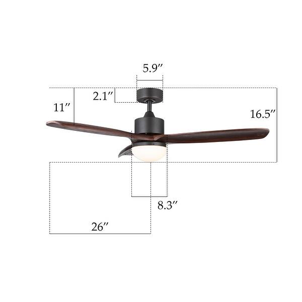 Shop Co Z 52 3 Blade Led Ceiling Fan With Solid Wood Blades And Remote Control Overstock 28370502