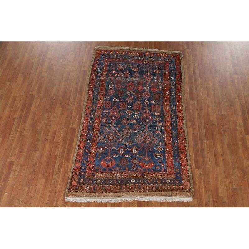 Antique Heriz Bakhshayesh Persian Area Rug Hand-Knotted Wool Carpet - 4'6"x 7'9"