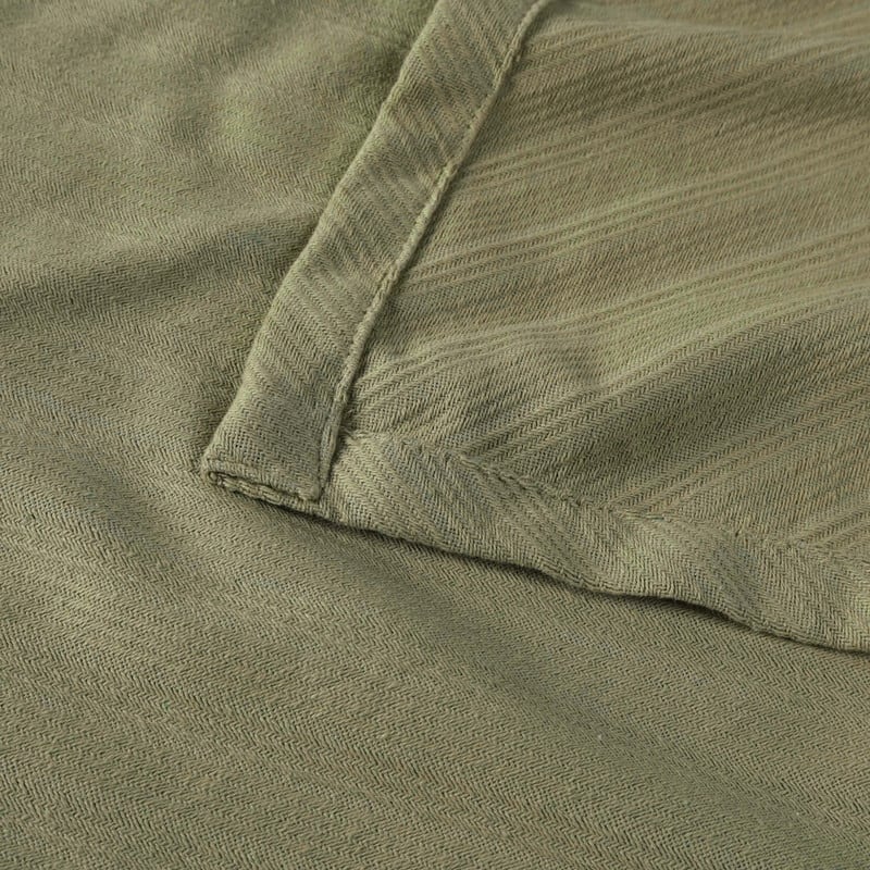 Blue Nile Mills Striped Jacquard Dobby Weave Cotton Throw Blanket