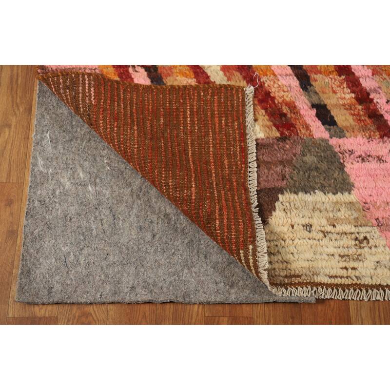 Abstract Geometric Moroccan Oriental Area Rug Handmade Wool Carpet - 6'6" x 9'9"