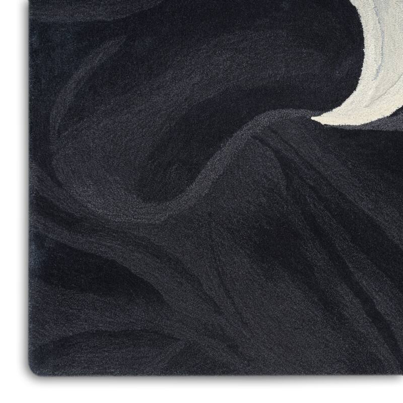 Nourison Prismatic Ivory Black Abstract Chic Hand-Tufted Indoor Rug