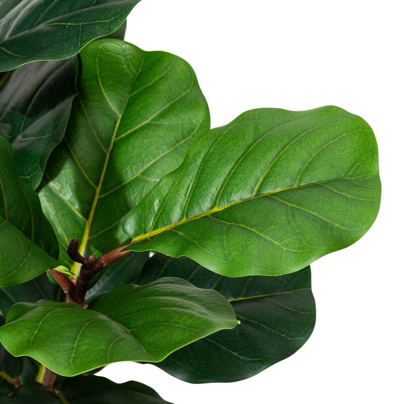 Glitzhome 3.5ft/5ft Artificial Fiddle Leaf Fig Tree Faux Plant with Pot