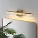 preview thumbnail 19 of 62, JONATHAN Y Baxter 22" 1-Light Modern Contemporary 360-Degree Rotatable Iron/Seeded Acrylic Integrated LED Vanity Light