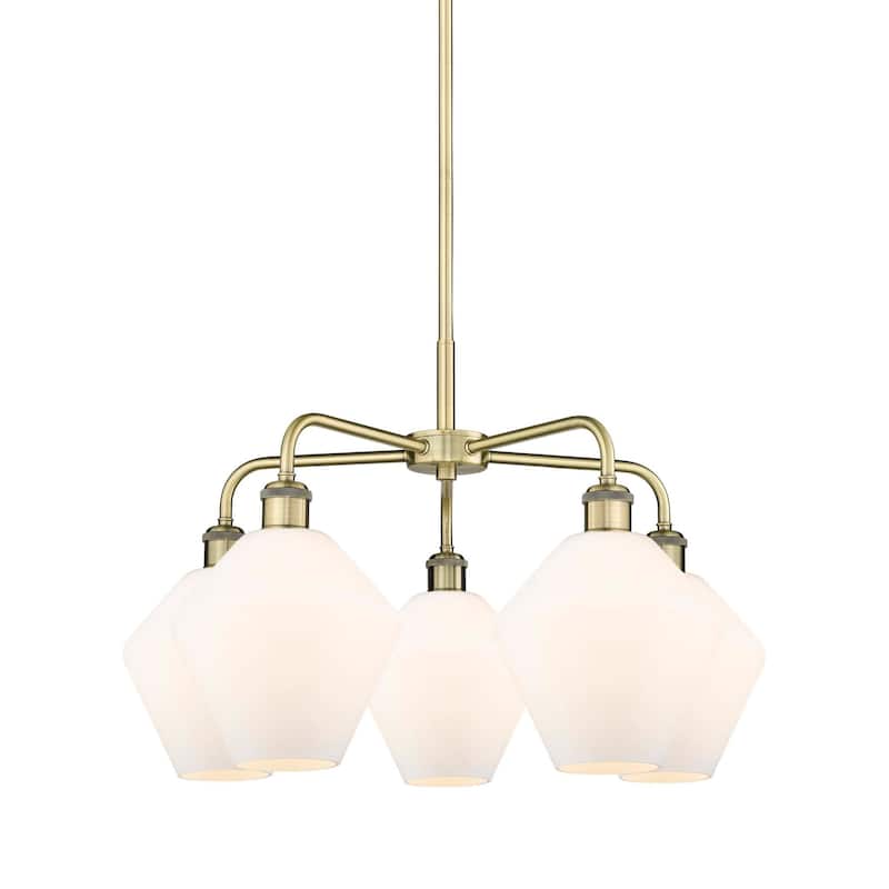 Innovations Lighting 516-5CR-17-26 Cindyrella Chandelier Cindyrella 5 - Antique Brass / Cased Matte White