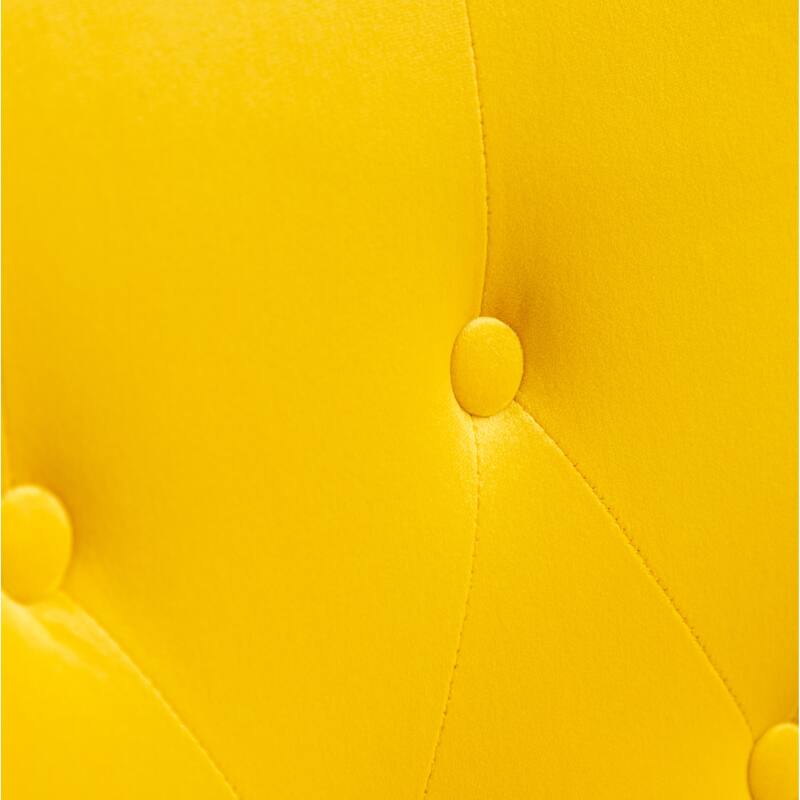 Yellow 30" Polyester Button Tufted Accent Chair