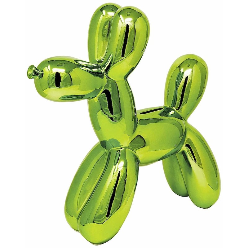 Interior Illusions Plus Ceramic Dog Piggy Bank - 12in tall - Green