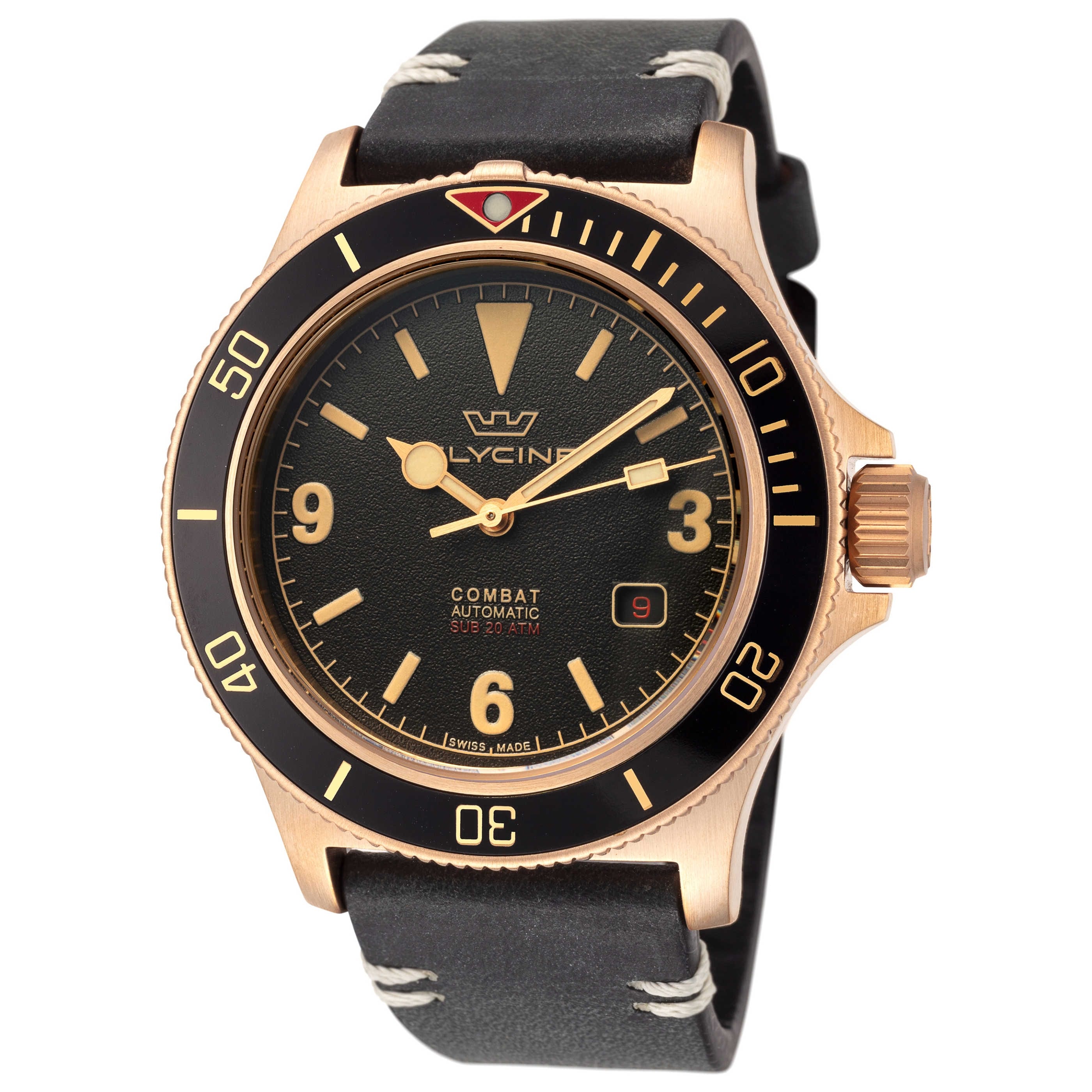 Glycine Men's Combat Sub Bronze Vintage 42mm Automatic Watch GL0265 - Dark Brown