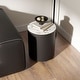 preview thumbnail 26 of 31, Modern Drum Coffee Table with Oak Veneer, Sintered Stone Coffee Table with 2 Solid Wood Drawers, Fully Assembled, White