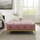 preview thumbnail 9 of 14, Corvus Kamdon Tufted Velvet Chesterfield Square Ottoman with Gold leg Pink
