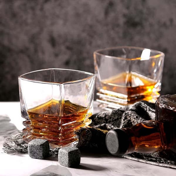 Shop Black Friday Deals On Langria Set Of 4 Whiskey And Scotch Glasses With Whisky Stones Overstock 25484830