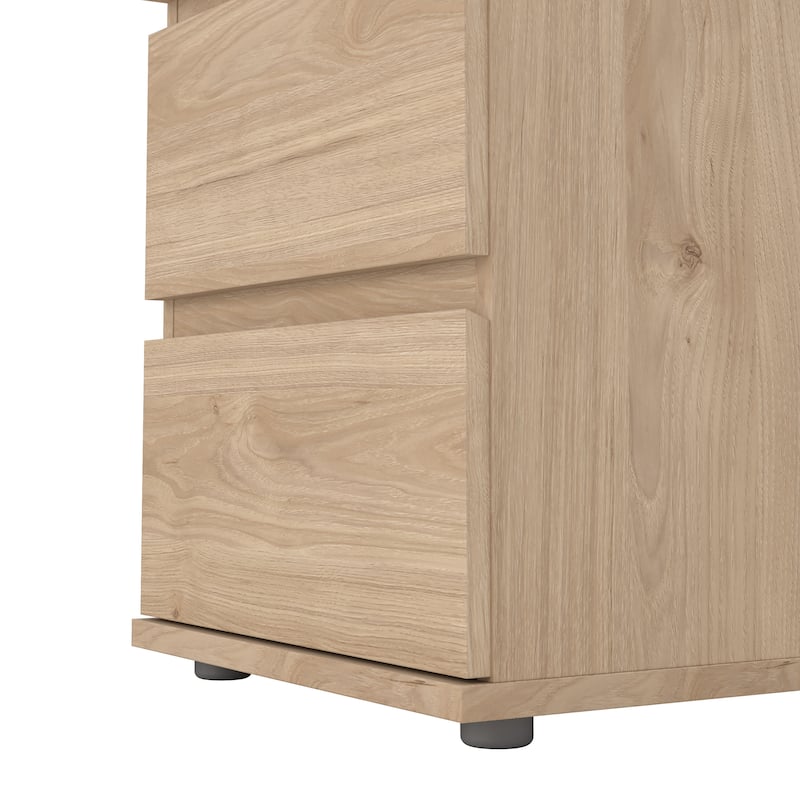 Porch & Den Aurora 2 Drawer Nightstand, Jackson Hickory