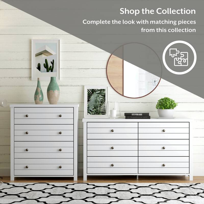 Living Essentials by Hillsdale Harmony Wood 6 Drawer Dresser